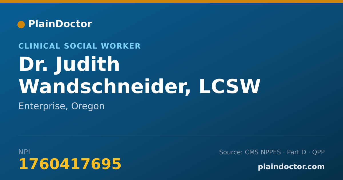 Shareable card for Judith Wandschneider, LCSW - Clinical Social Worker, Enterprise, OR