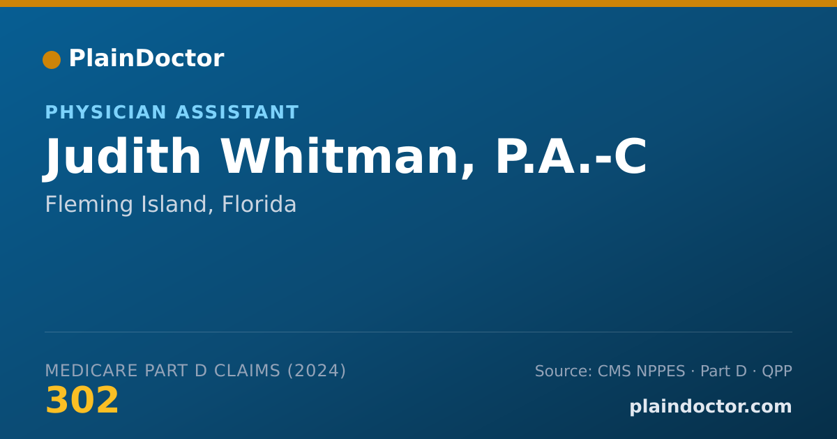 Shareable card for Judith Whitman, P.A.-C - Physician Assistant, Fleming Island, FL