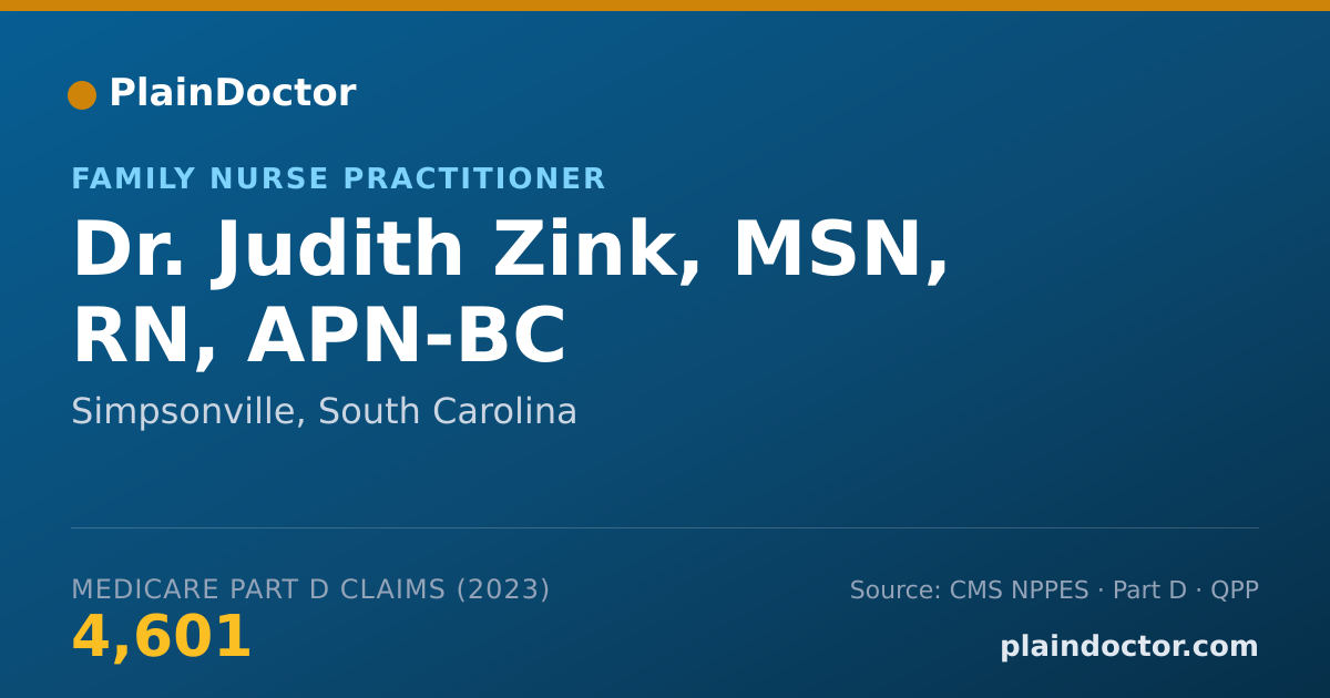 Shareable card for Judith Zink, MSN, RN, APN-BC - Family Nurse Practitioner, Simpsonville, SC