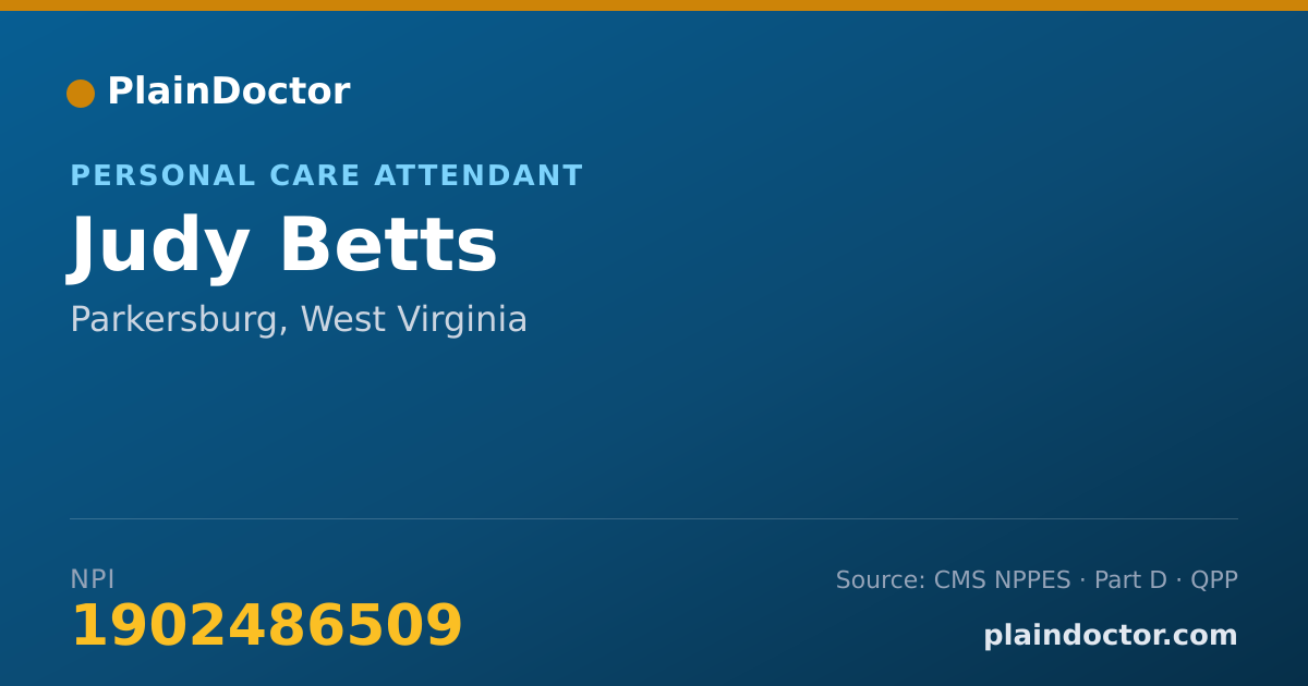 Shareable card for Judy Betts - Personal Care Attendant, Parkersburg, WV
