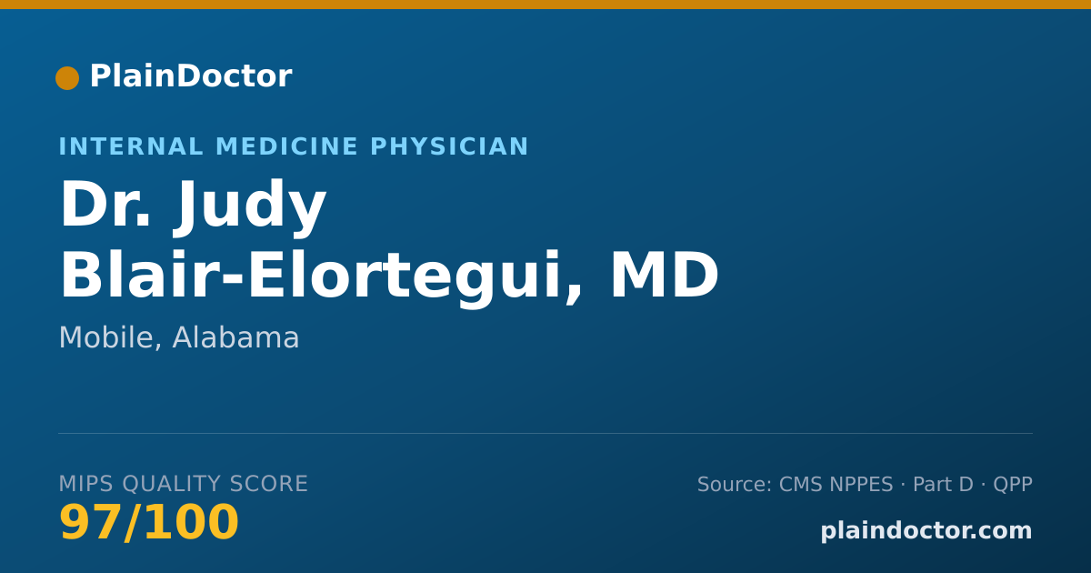 Shareable card for Judy Blair-Elortegui, MD - Internal Medicine Physician, Mobile, AL