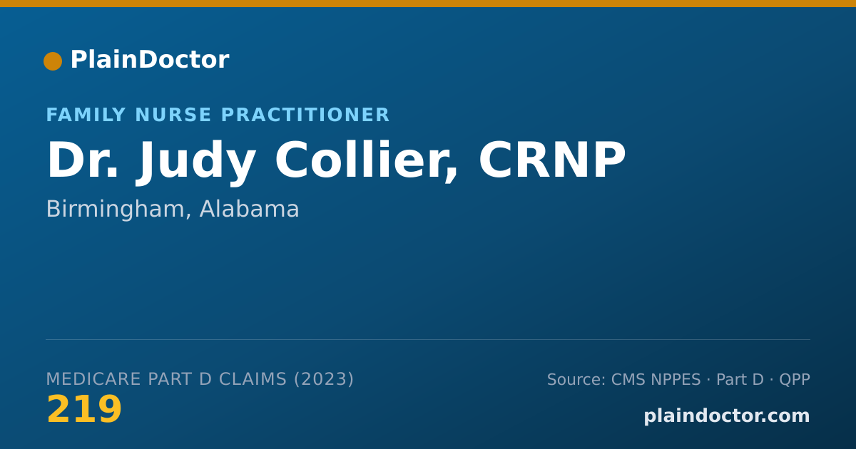 Shareable card for Judy Collier, CRNP - Family Nurse Practitioner, Birmingham, AL