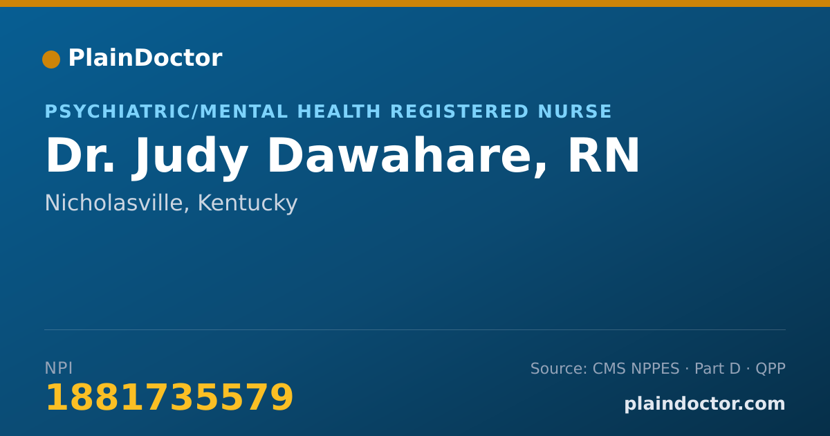 Shareable card for Judy Dawahare, RN - Psychiatric/Mental Health Registered Nurse, Nicholasville, KY