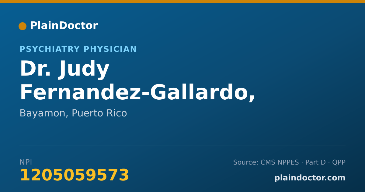 Shareable card for Judy Fernandez-Gallardo, M.D. - Psychiatry Physician, Bayamon, PR
