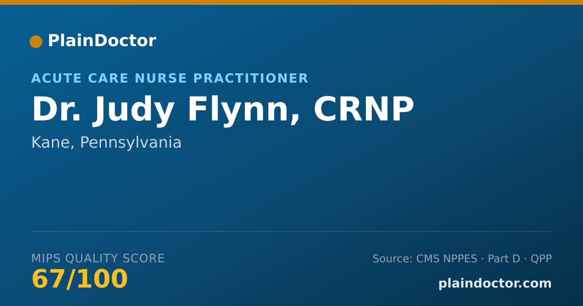 Shareable card for Judy Flynn, CRNP - Acute Care Nurse Practitioner, Kane, PA