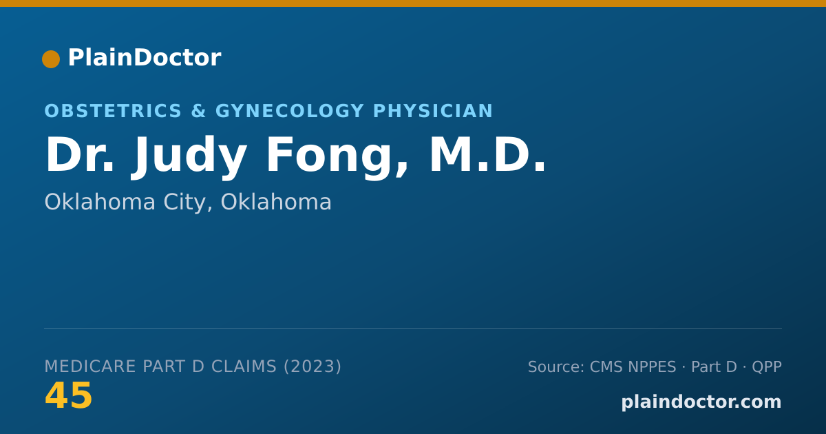 Shareable card for Judy Fong, M.D. - Obstetrics & Gynecology Physician, Oklahoma City, OK