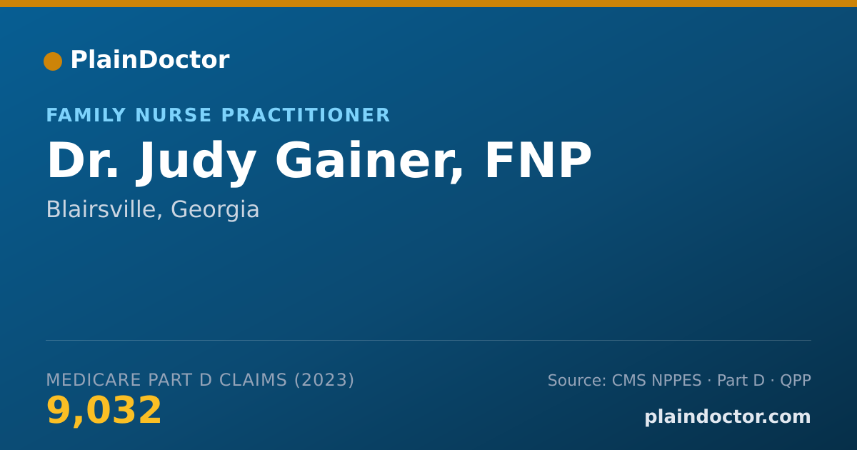 Shareable card for Judy Gainer, FNP - Family Nurse Practitioner, Blairsville, GA