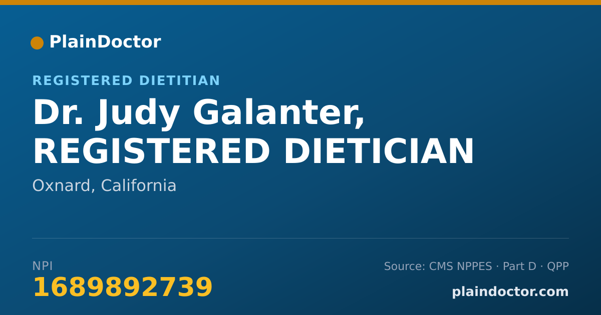 Shareable card for Judy Galanter, REGISTERED DIETICIAN - Registered Dietitian, Oxnard, CA