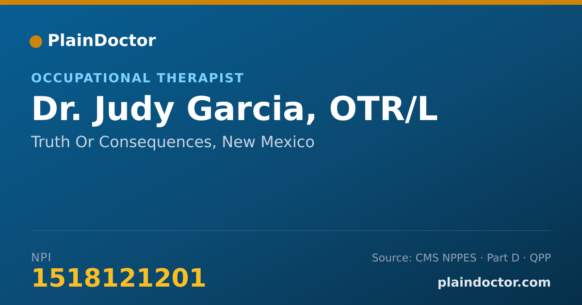 Shareable card for Judy Garcia, OTR/L - Occupational Therapist, Truth Or Consequences, NM