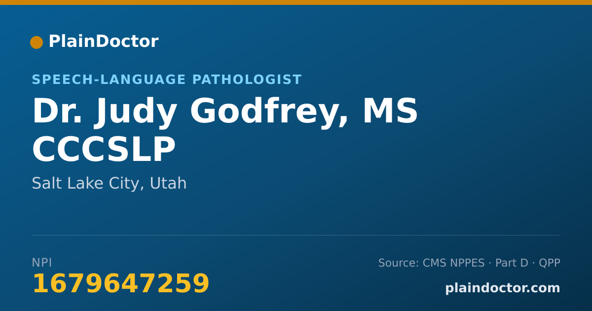 Shareable card for Judy Godfrey, MS CCCSLP - Speech-Language Pathologist, Salt Lake City, UT