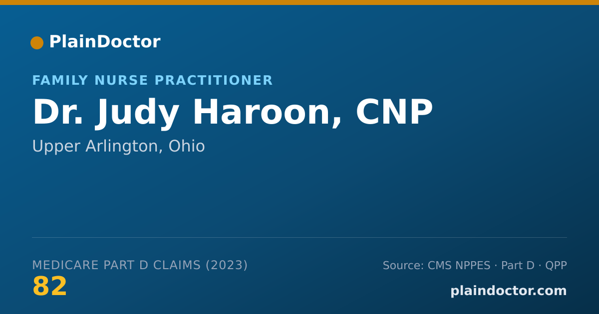 Shareable card for Judy Haroon, CNP - Family Nurse Practitioner, Upper Arlington, OH