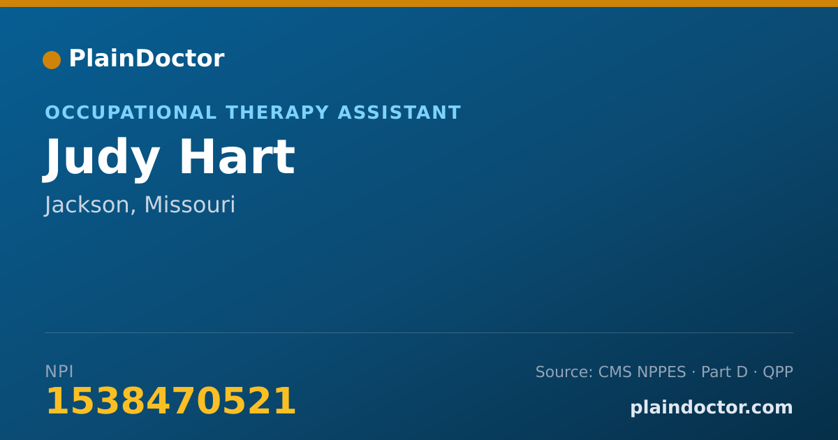 Shareable card for Judy Hart - Occupational Therapy Assistant, Jackson, MO