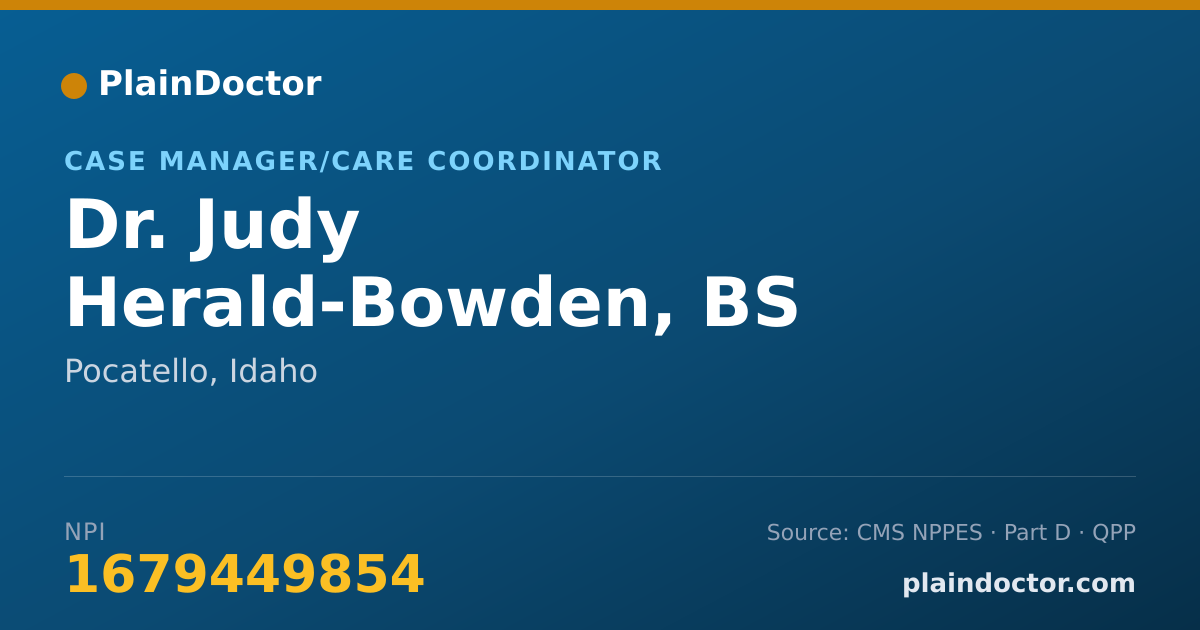 Shareable card for Judy Herald-Bowden, BS - Case Manager/Care Coordinator, Pocatello, ID