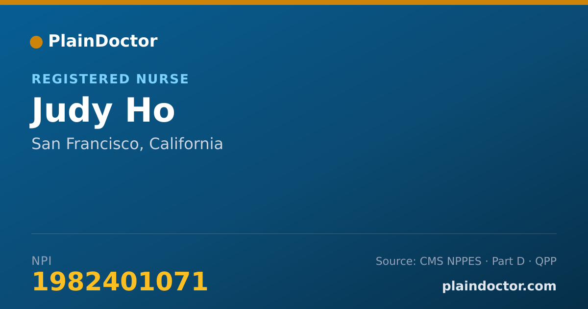 Shareable card for Judy Ho - Registered Nurse, San Francisco, CA