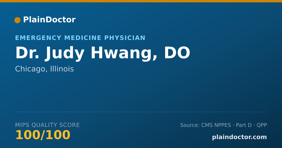 Shareable card for Judy Hwang, DO - Emergency Medicine Physician, Chicago, IL
