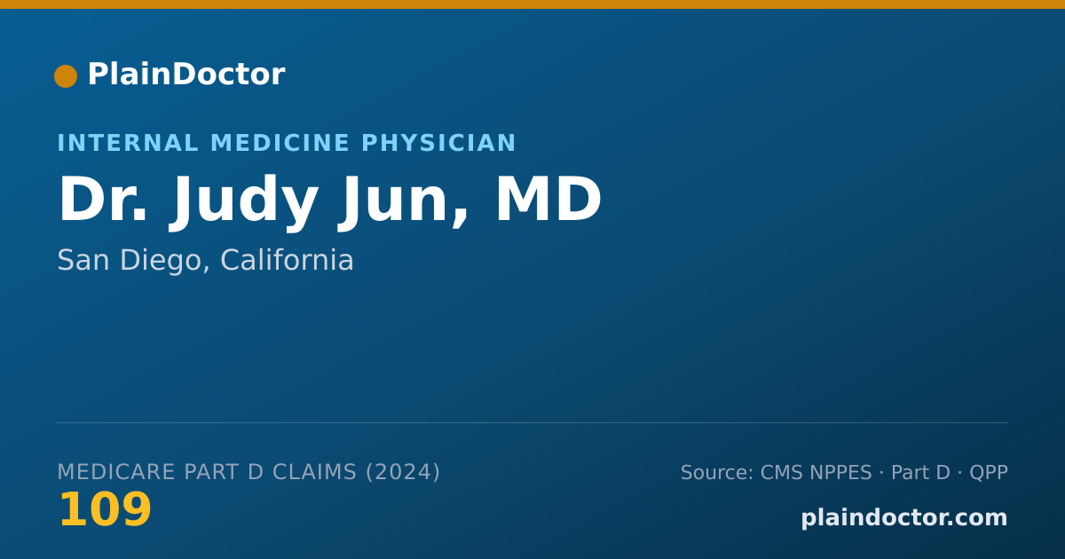 Shareable card for Judy Jun, MD - Geriatric Medicine (Family Medicine) Physician, San Diego, CA