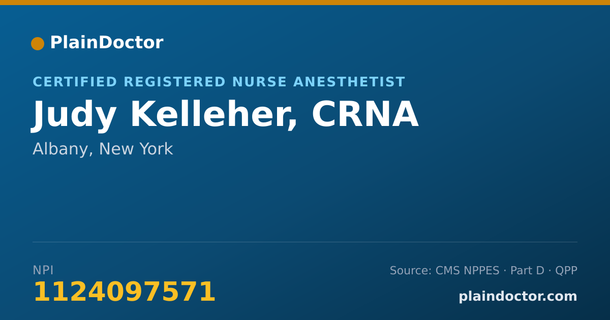 Shareable card for Judy Kelleher, CRNA - Certified Registered Nurse Anesthetist, Albany, NY