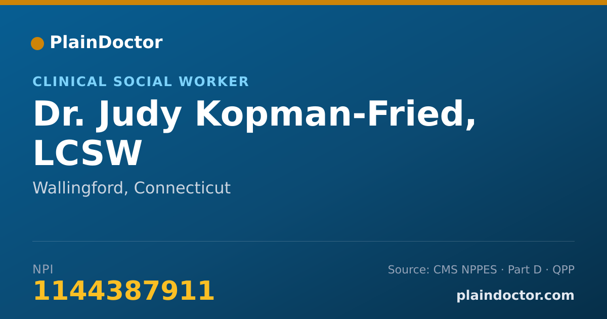 Shareable card for Judy Kopman-Fried, LCSW - Clinical Social Worker, Wallingford, CT