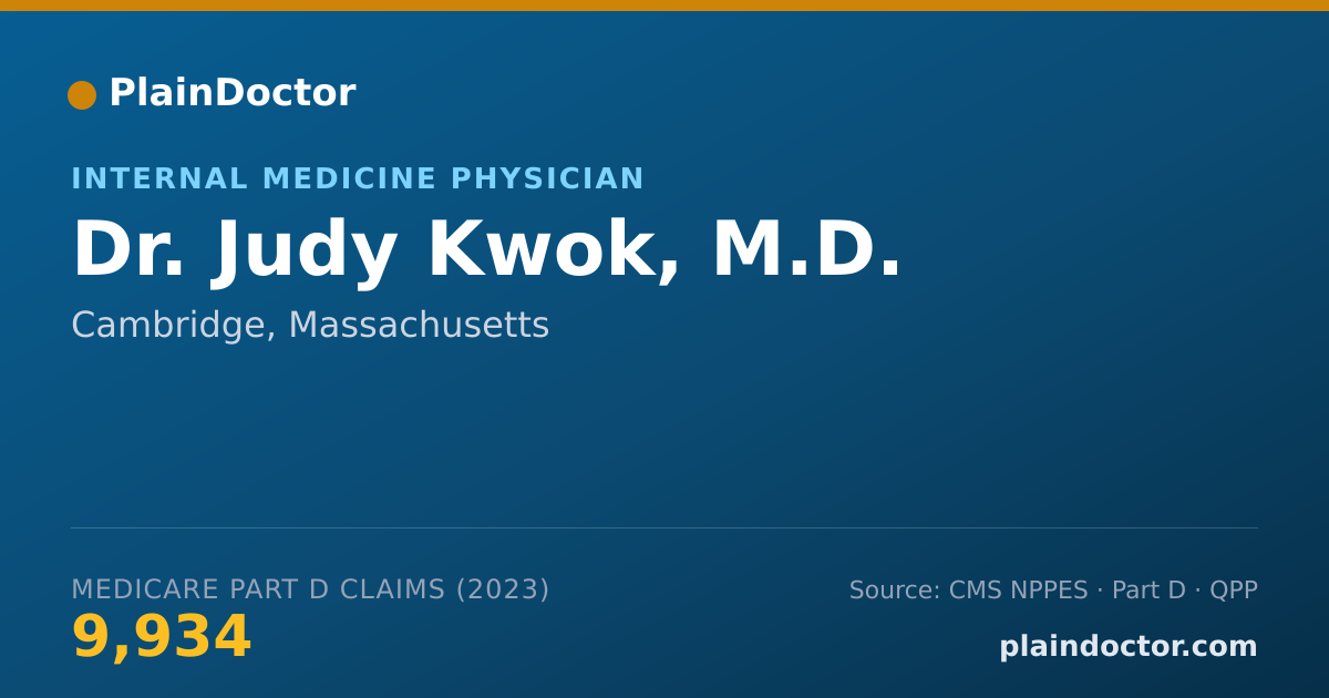 Shareable card for Judy Kwok, M.D. - Internal Medicine Physician, Cambridge, MA