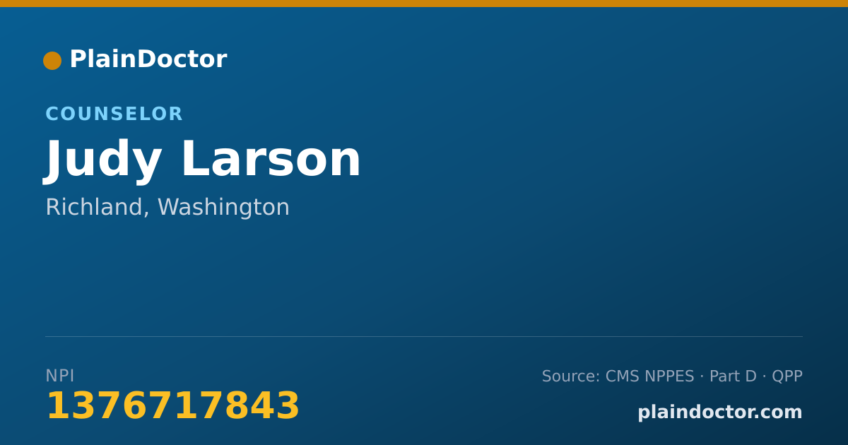 Shareable card for Judy Larson - Counselor, Richland, WA