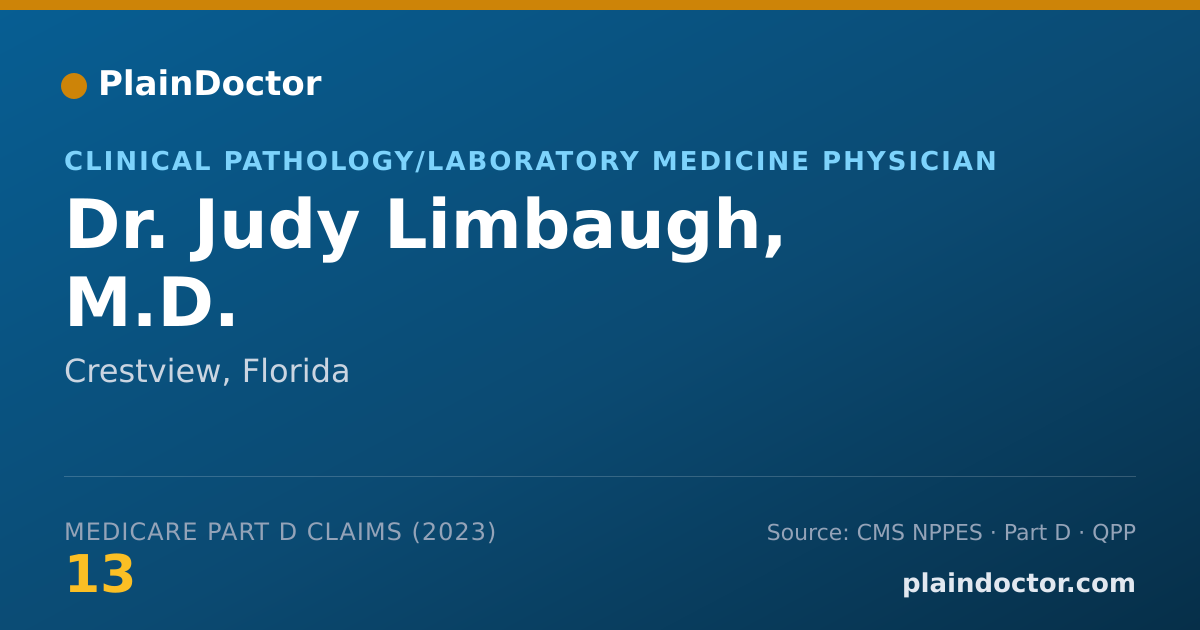 Shareable card for Judy Limbaugh, M.D. - Clinical Pathology/Laboratory Medicine Physician, Crestview, FL