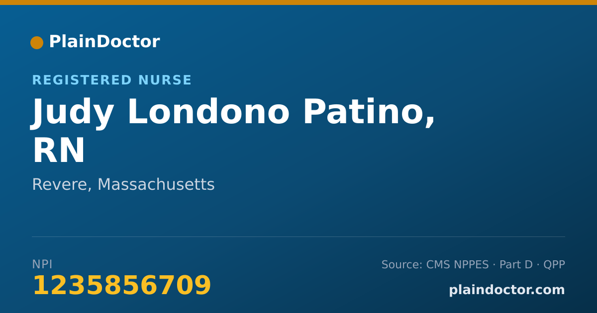 Shareable card for Judy Londono Patino, RN - Registered Nurse, Revere, MA