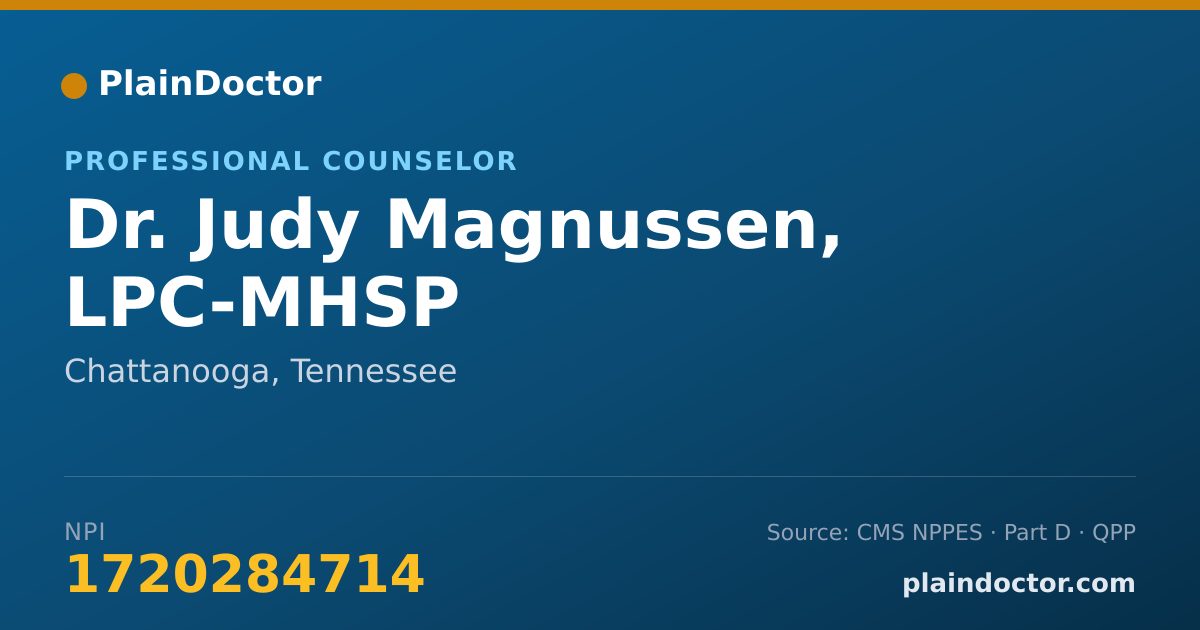 Shareable card for Judy Magnussen, LPC-MHSP - Professional Counselor, Chattanooga, TN