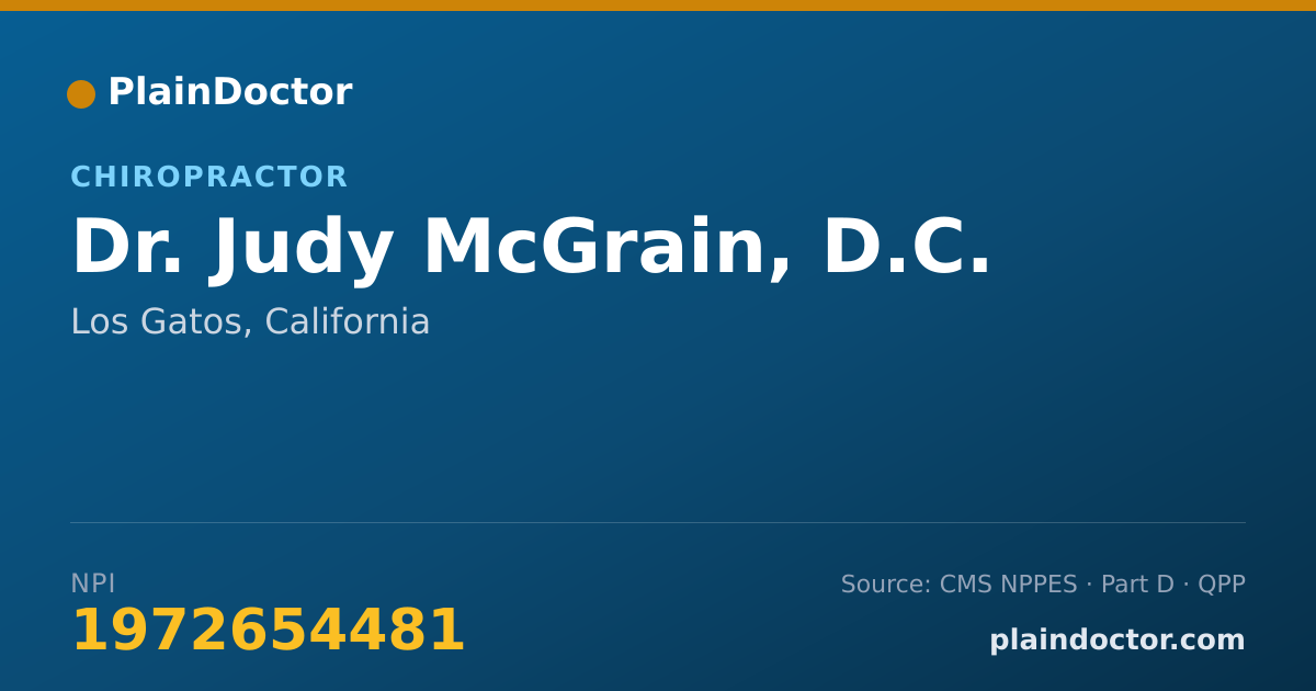 Shareable card for Judy McGrain, D.C. - Chiropractor, Los Gatos, CA