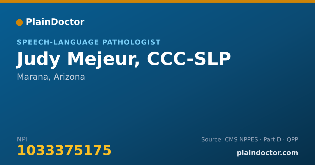 Shareable card for Judy Mejeur, CCC-SLP - Speech-Language Pathologist, Marana, AZ
