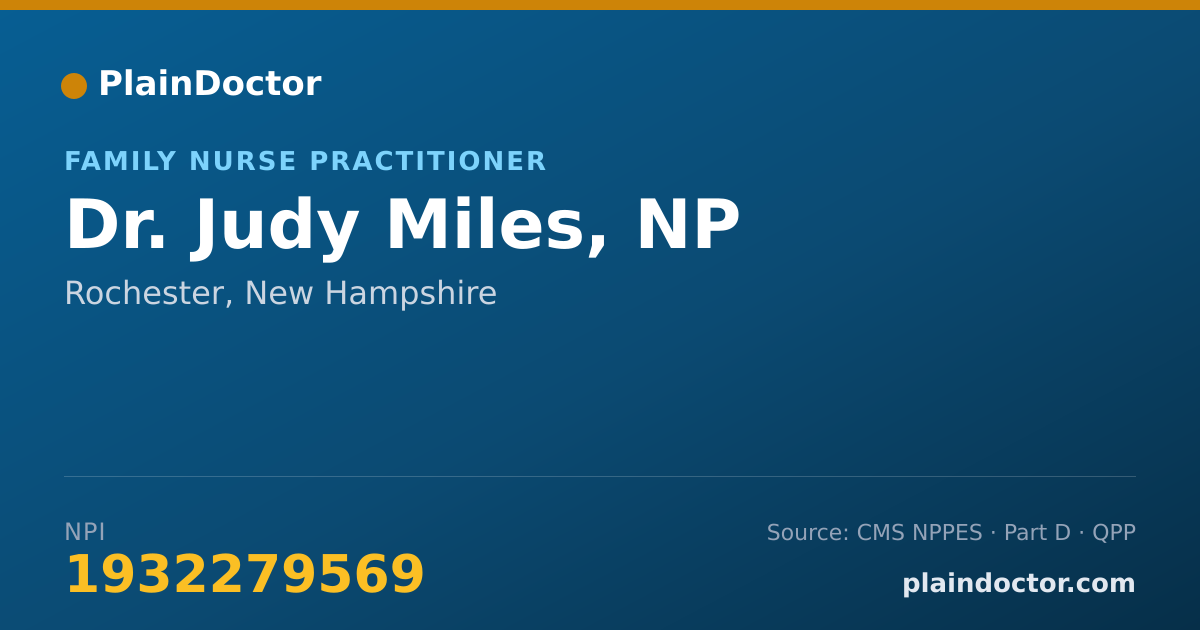 Shareable card for Judy Miles, NP - Family Nurse Practitioner, Rochester, NH