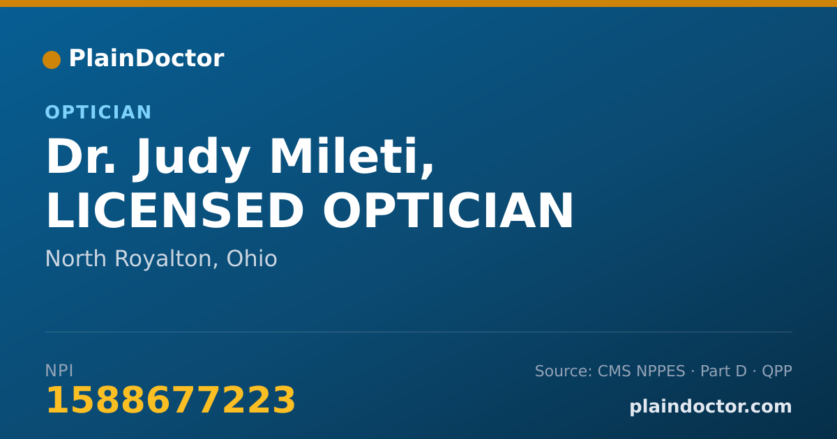 Shareable card for Judy Mileti, LICENSED OPTICIAN - Optician, North Royalton, OH