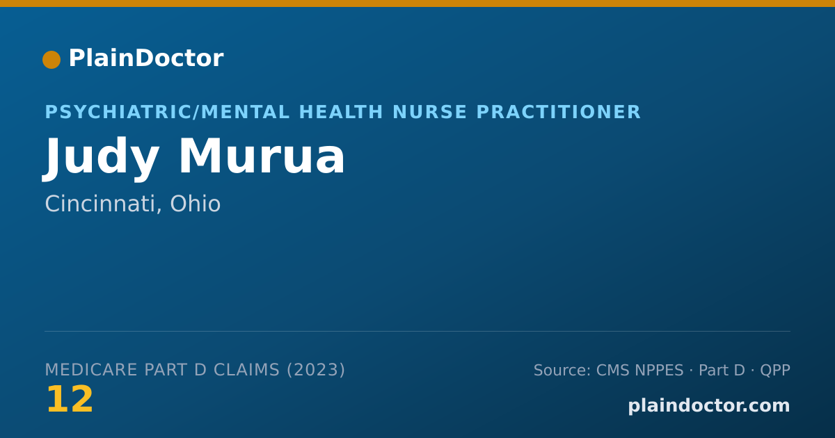 Shareable card for Judy Murua - Psychiatric/Mental Health Nurse Practitioner, Cincinnati, OH