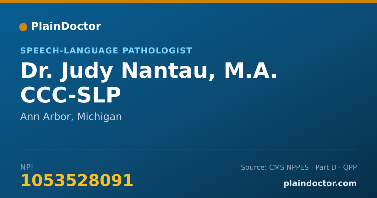 Shareable card for Judy Nantau, M.A. CCC-SLP - Speech-Language Pathologist, Ann Arbor, MI