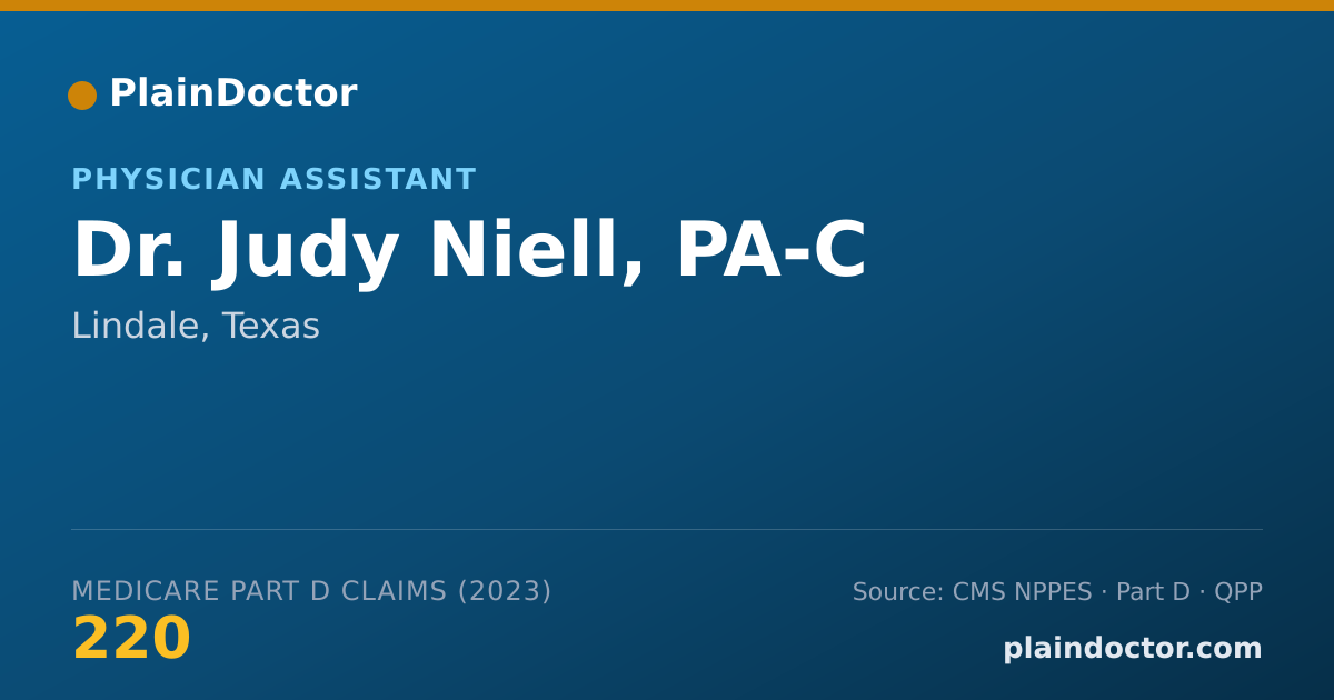 Shareable card for Judy Niell, PA-C - Physician Assistant, Lindale, TX