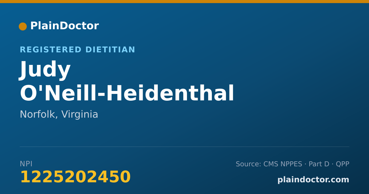 Shareable card for Judy O'Neill-Heidenthal - Registered Dietitian, Norfolk, VA