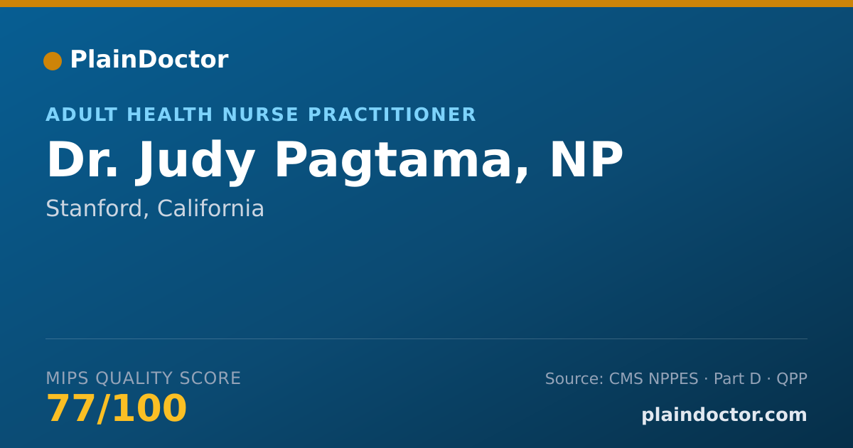 Shareable card for Judy Pagtama, NP - Adult Health Nurse Practitioner, Stanford, CA