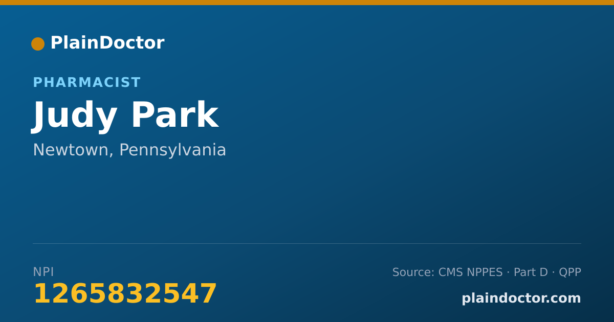 Shareable card for Judy Park - Pharmacist, Newtown, PA