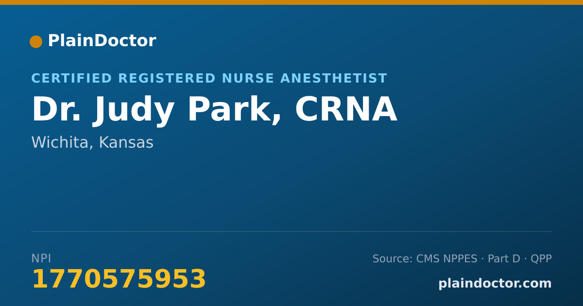 Shareable card for Judy Park, CRNA - Certified Registered Nurse Anesthetist, Wichita, KS