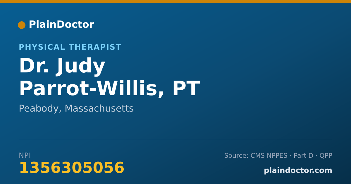 Shareable card for Judy Parrot-Willis, PT - Physical Therapist, Peabody, MA