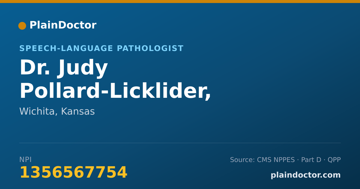 Shareable card for Judy Pollard-Licklider, M.A.CC-SLP - Speech-Language Pathologist, Wichita, KS