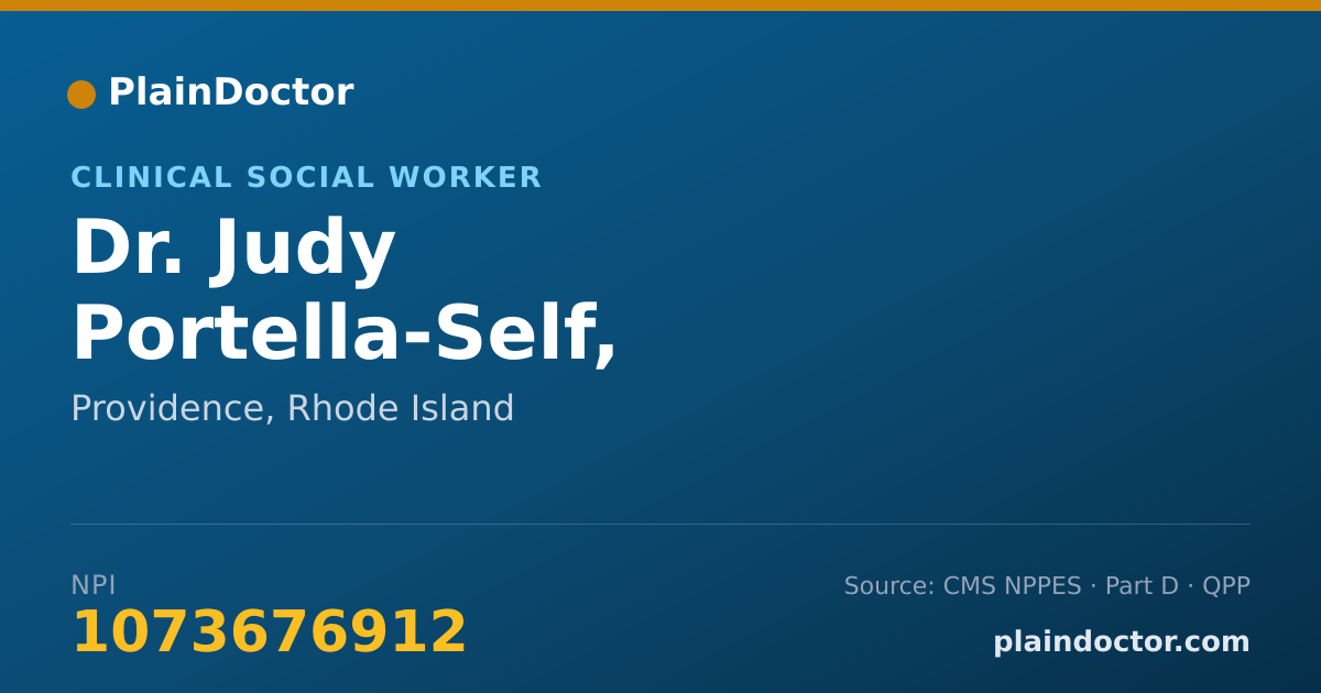 Shareable card for Judy Portella-Self, MSW,RN,LCDPII - Clinical Social Worker, Providence, RI