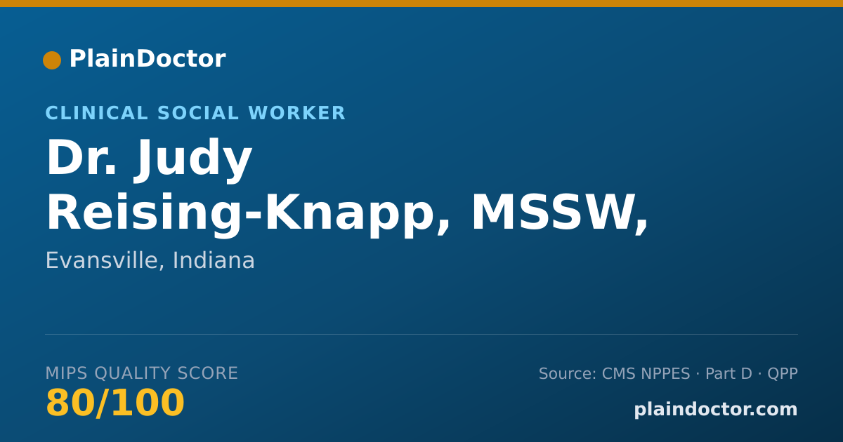 Shareable card for Judy Reising-Knapp, MSSW, LCSW - Clinical Social Worker, Evansville, IN