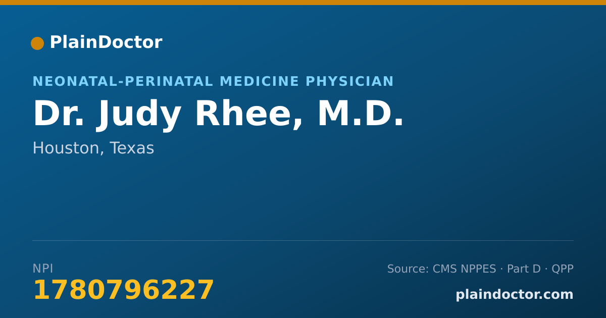Shareable card for Judy Rhee, M.D. - Neonatal-Perinatal Medicine Physician, Houston, TX