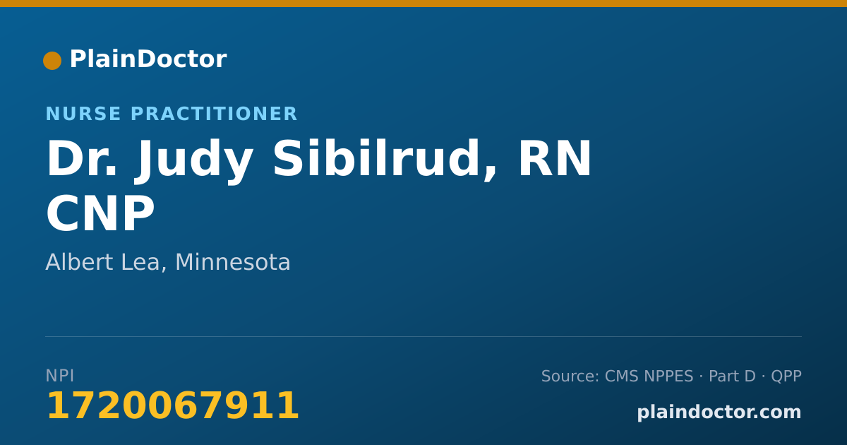 Shareable card for Judy Sibilrud, RN CNP - Nurse Practitioner, Albert Lea, MN