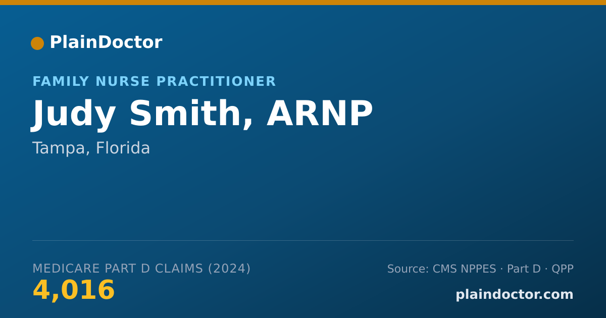 Shareable card for Judy Smith, ARNP - Family Nurse Practitioner, Tampa, FL