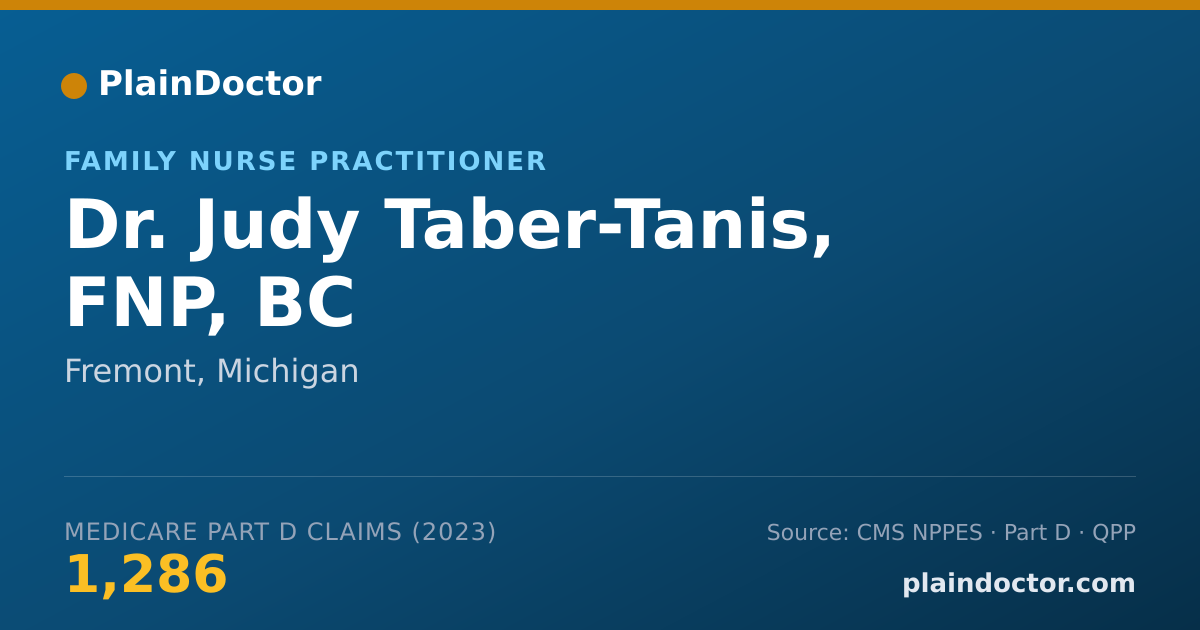 Shareable card for Judy Taber-Tanis, FNP, BC - Family Nurse Practitioner, Fremont, MI
