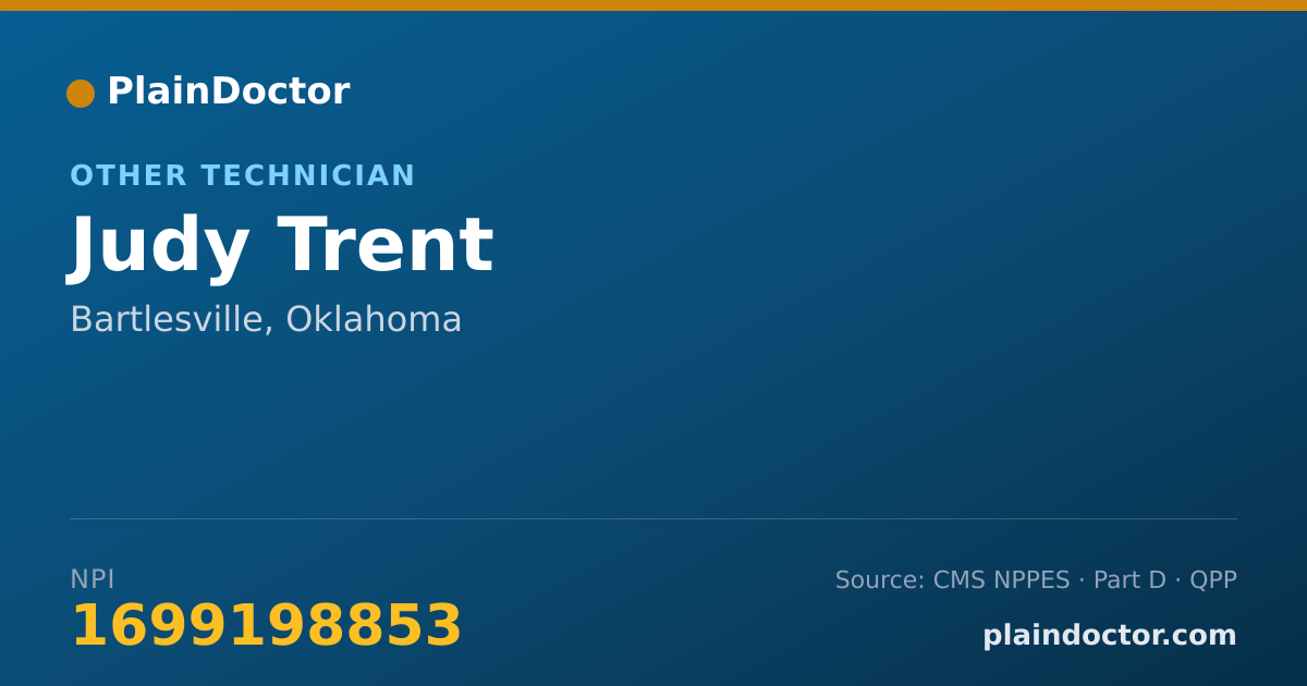 Shareable card for Judy Trent - Other Technician, Bartlesville, OK