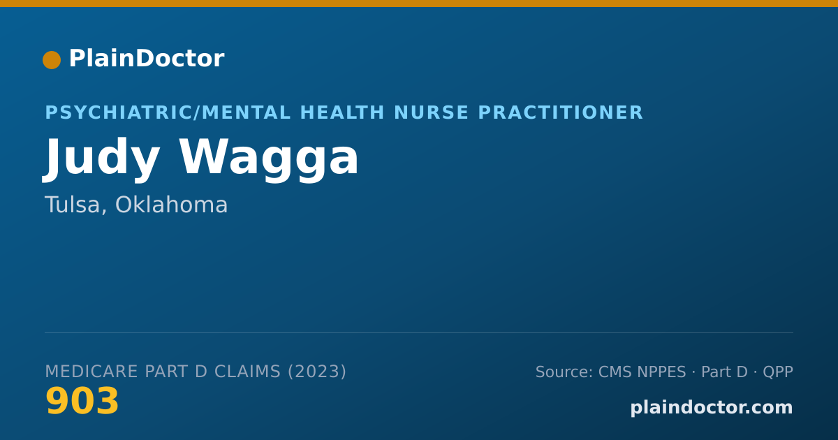 Shareable card for Judy Wagga - Psychiatric/Mental Health Nurse Practitioner, Tulsa, OK