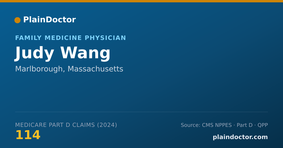 Shareable card for Judy Wang - Family Medicine Physician, Marlborough, MA