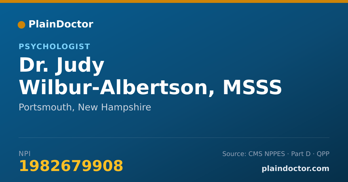 Shareable card for Judy Wilbur-Albertson, MSSS LICSW - Psychologist, Portsmouth, NH